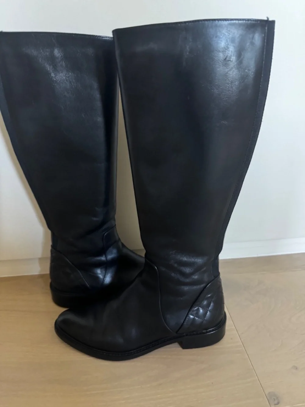 AQUAITALIA BLACK LEATHER RIDING BOOTS WOMENS SIZE 6